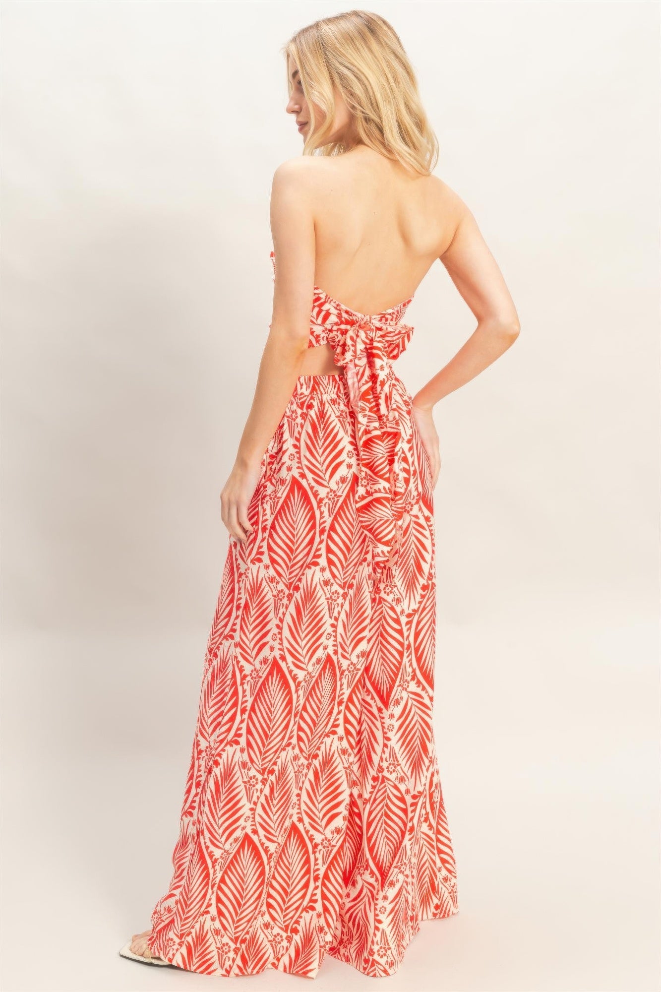 Strapless Top & Pant Print Set