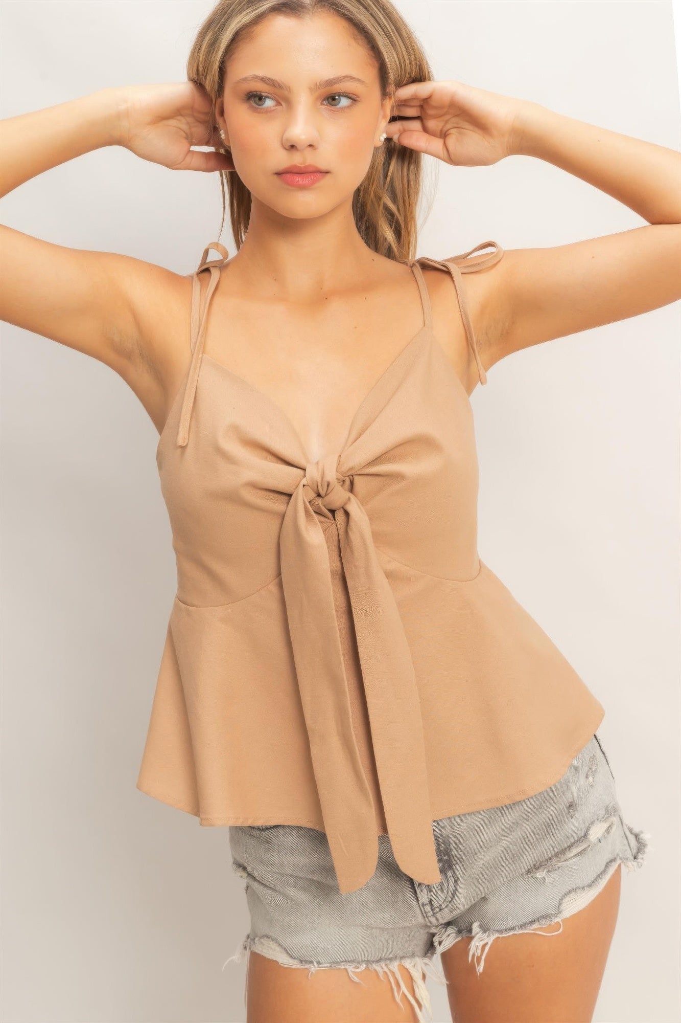 Tie Front Spaghetti Strap Top