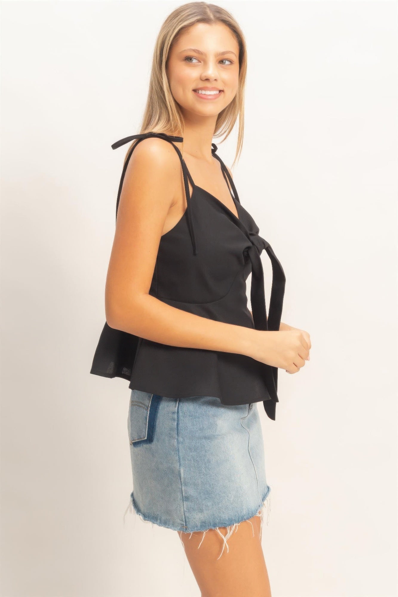 Tie Front Spaghetti Strap Top