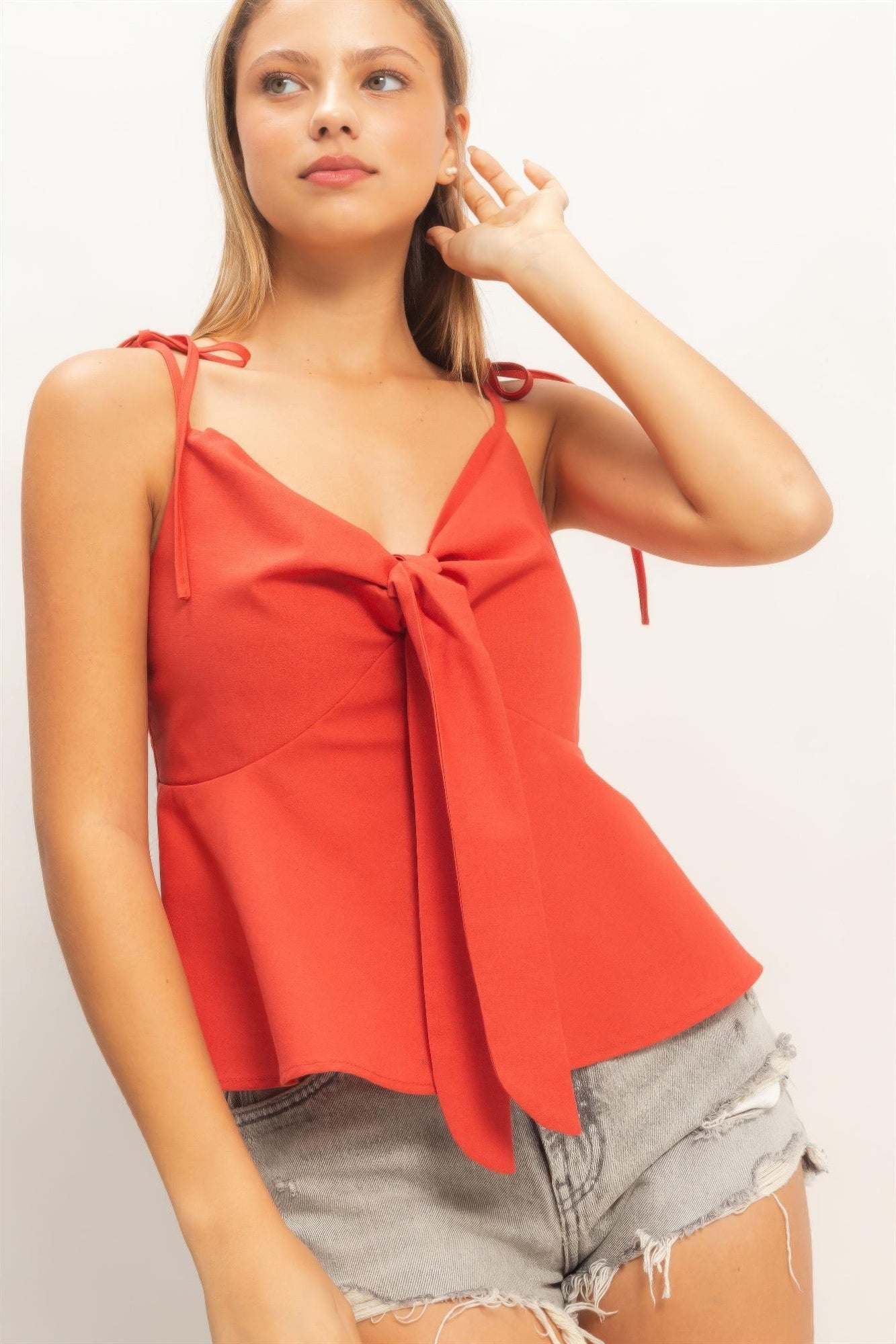 Tie Front Spaghetti Strap Top