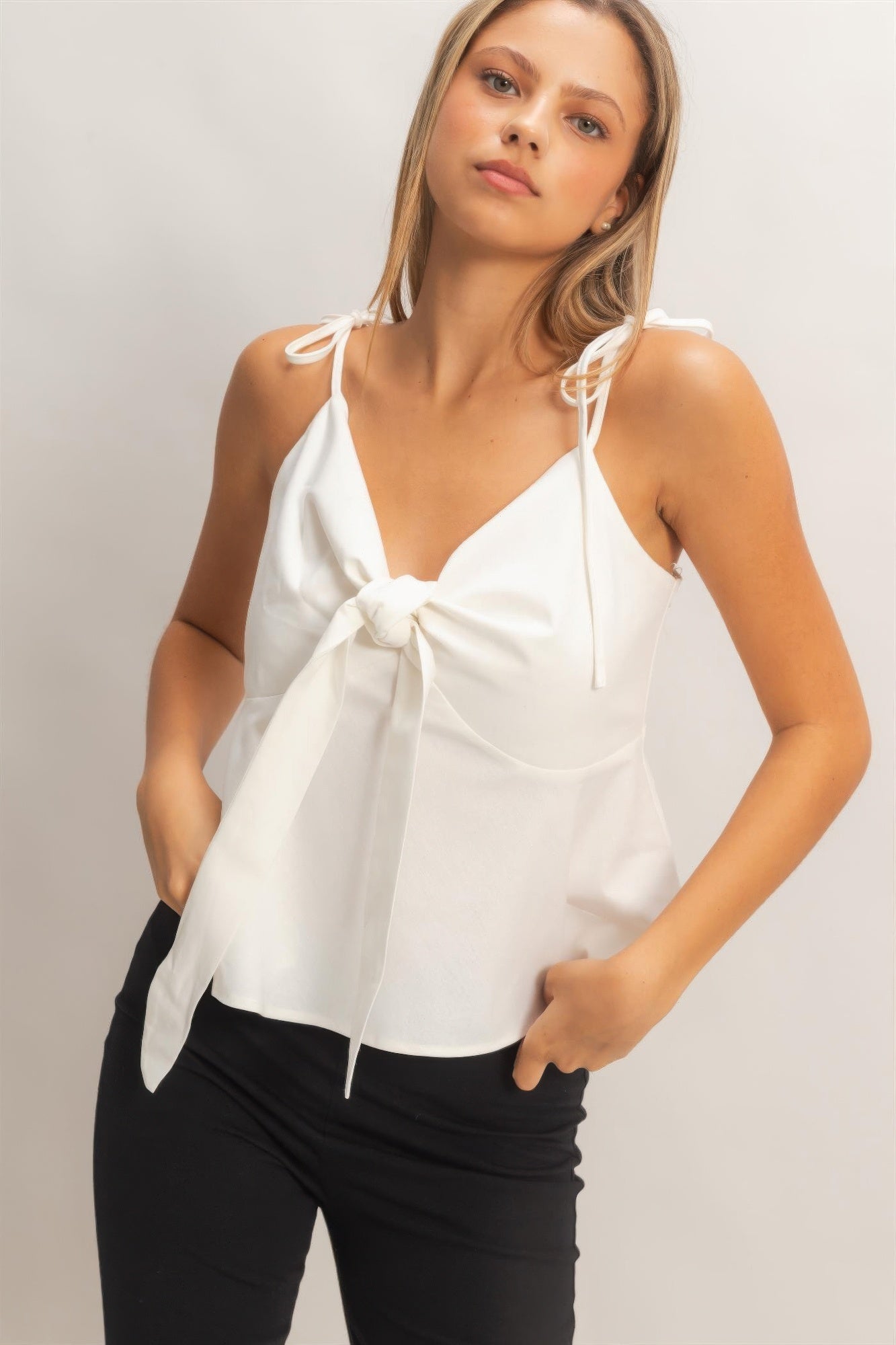 Tie Front Spaghetti Strap Top