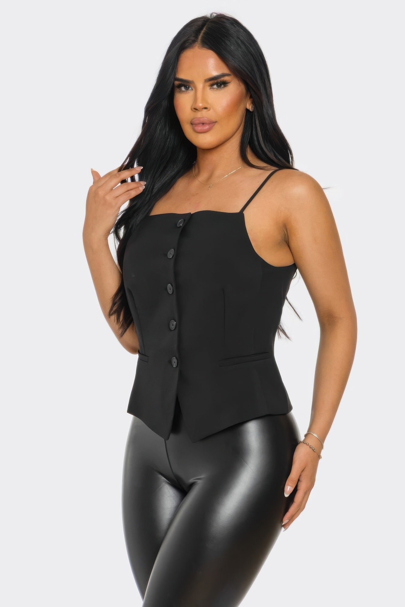 Ivory Chic Button-up Corset Top