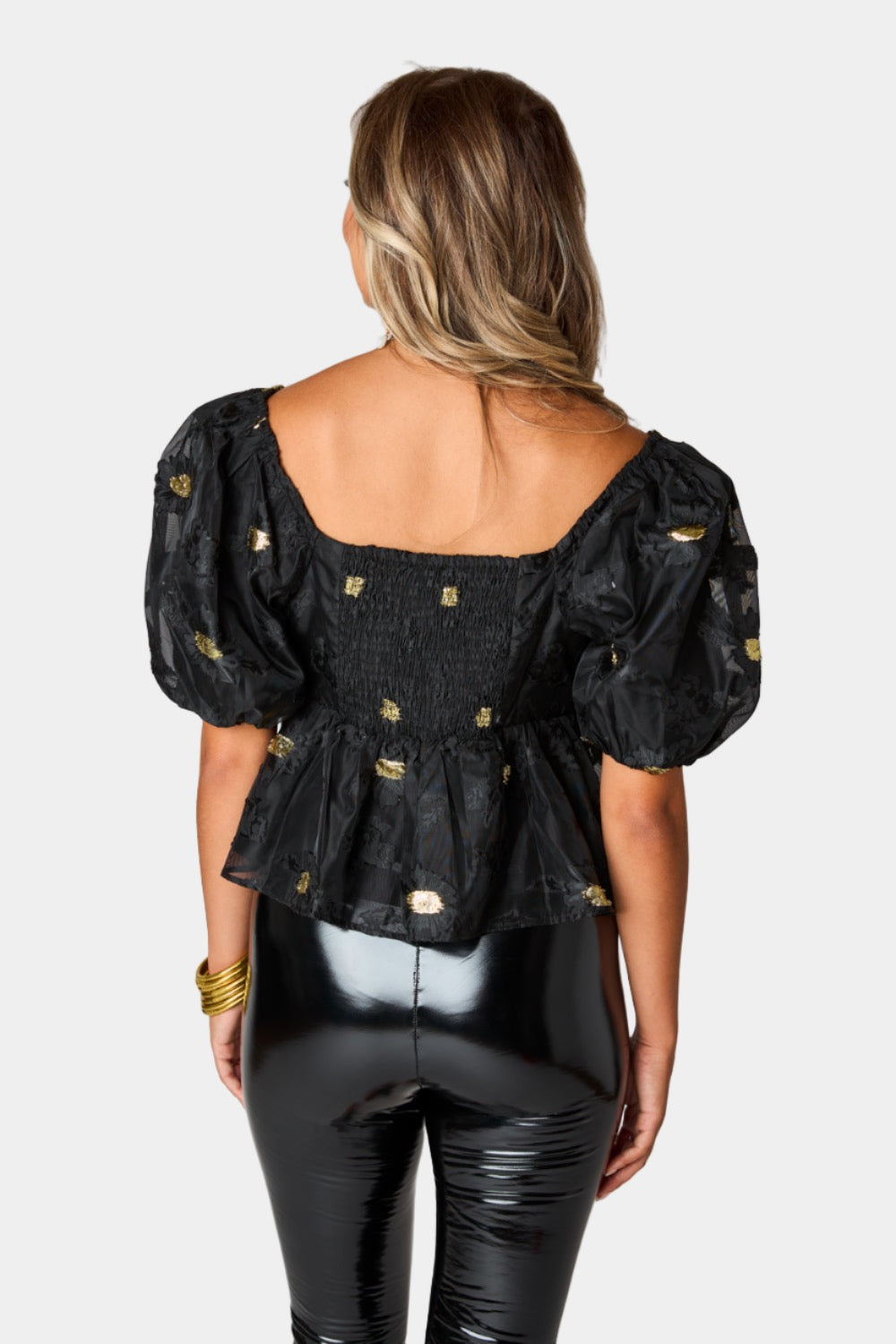 Blakely Peplum Short Sleeve Top - Koi