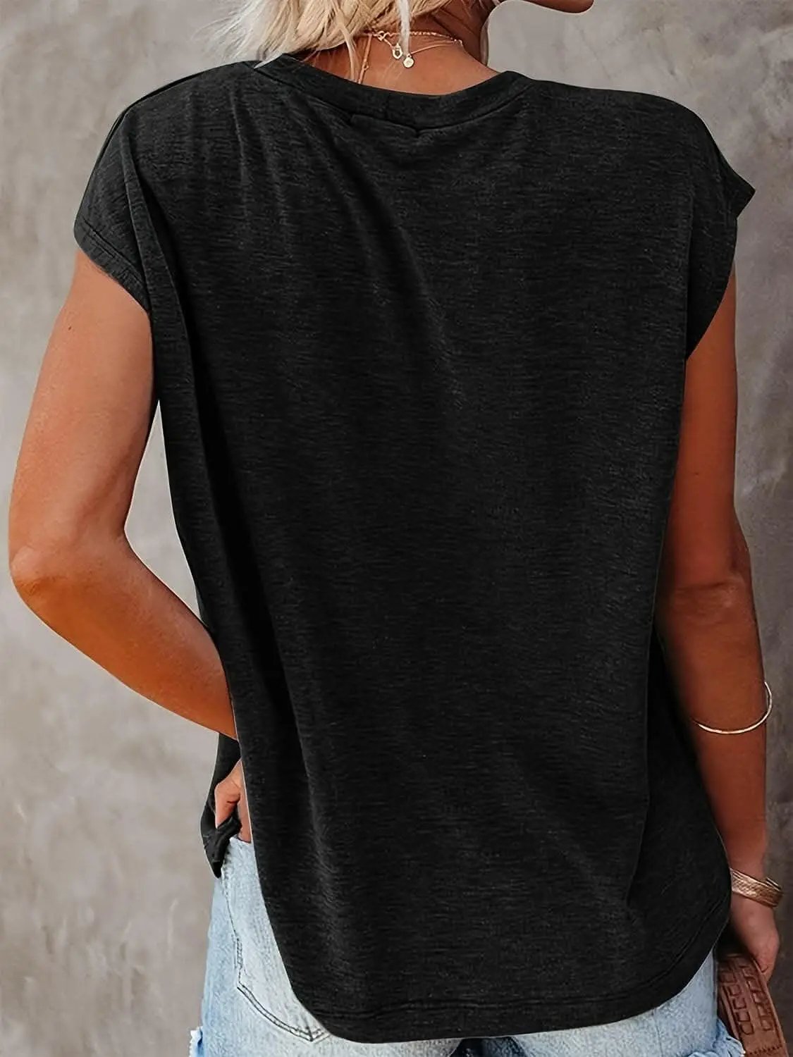 T-Shirts Trendsi Cap sleeve t-shirt in light colors