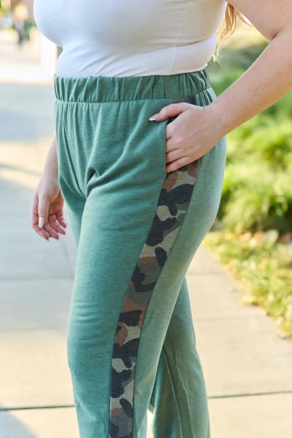 Pants Trendsi Celeste camo joggers with elastic waist