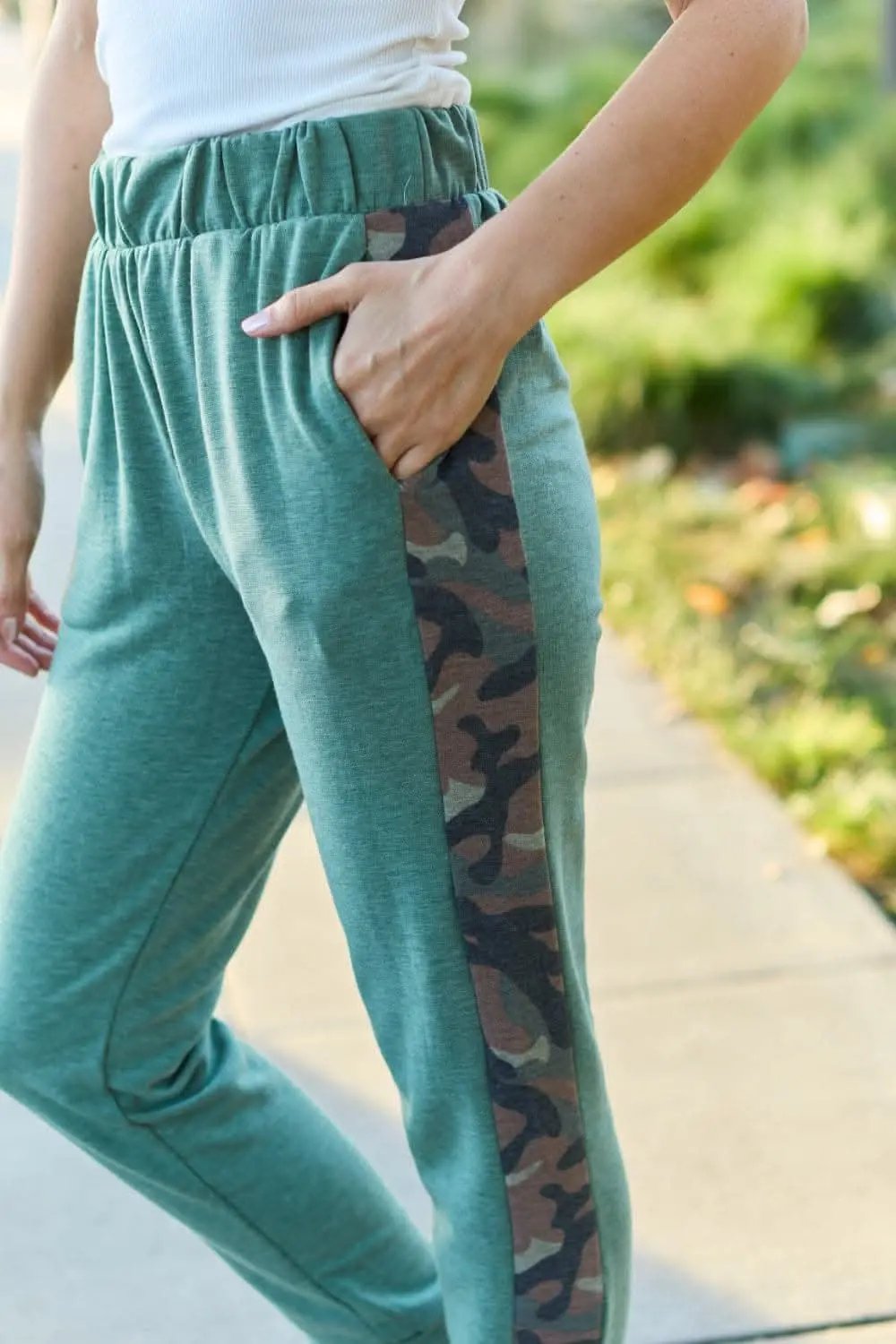 Pants Trendsi Celeste camo joggers with elastic waist