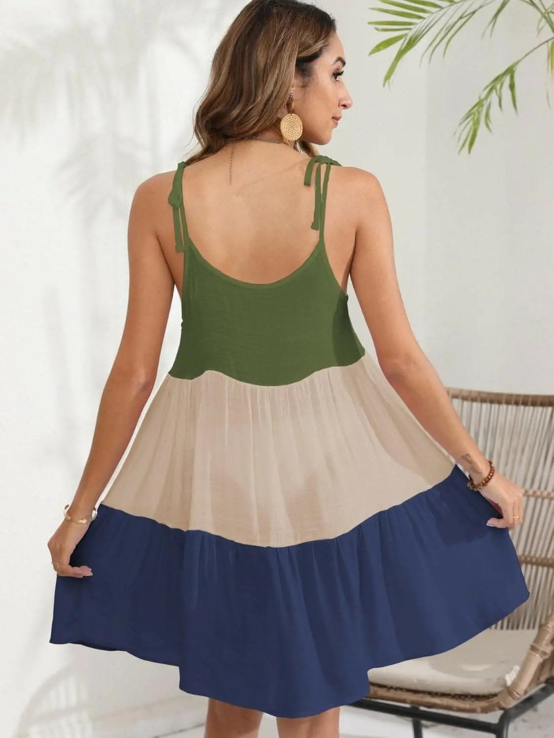 Trendsi Color Block Swimwear Dress Pink
