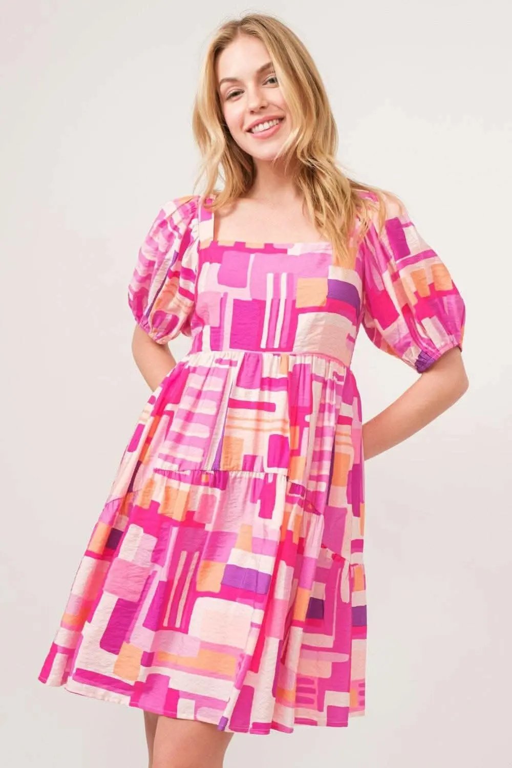 Dresses Trendsi Color Block Dress Women's Fashion Statement Sleeves Chic Dress
