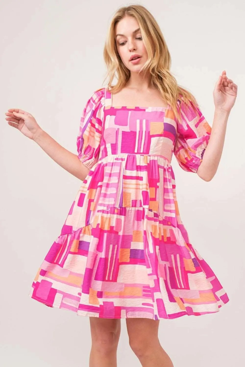 Dresses Trendsi Color Block Dress Women's Fashion Statement Sleeves Chic Dress