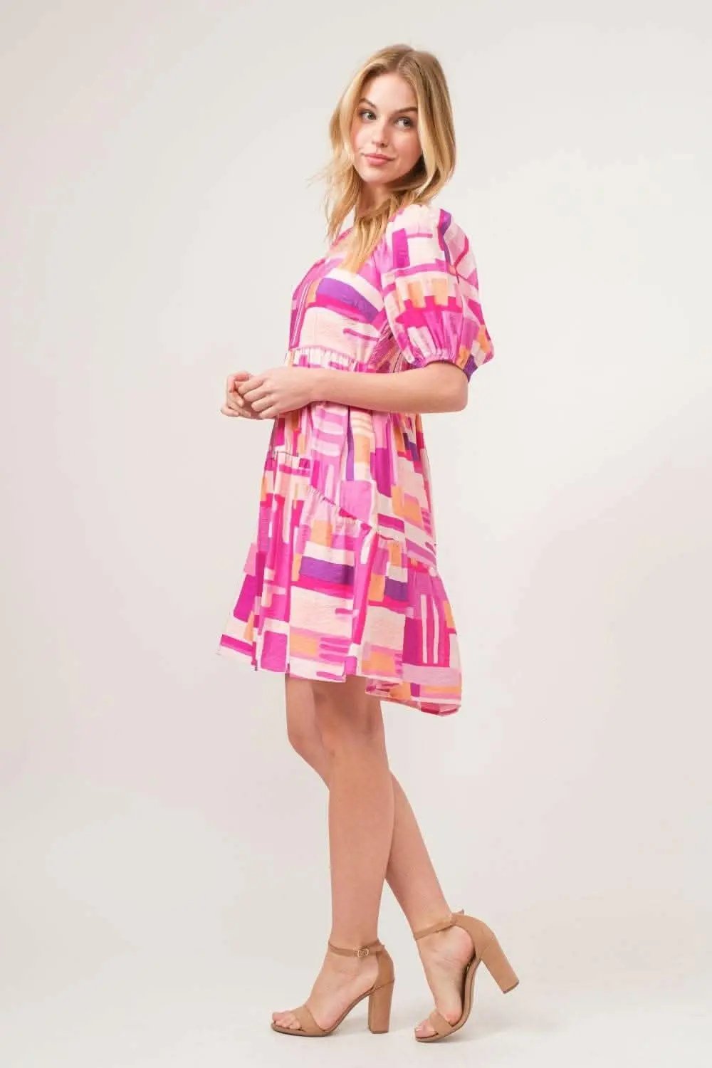 Dresses Trendsi Color Block Dress Women's Fashion Statement Sleeves Chic Dress