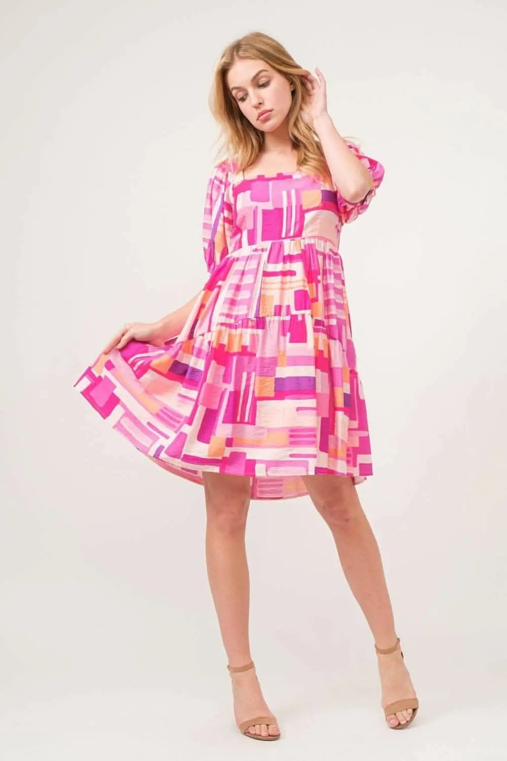 Dresses Trendsi Color Block Dress Women's Fashion Statement Sleeves Chic Dress