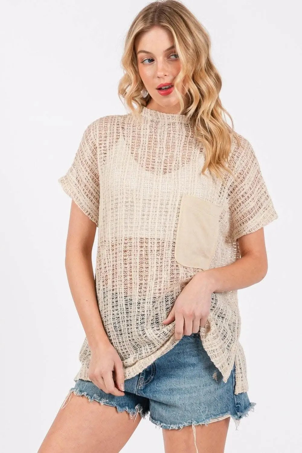 Accessories Trendsi Crochet Cover-Up Women's Beach Dress Chic Mock Neck Lightweight