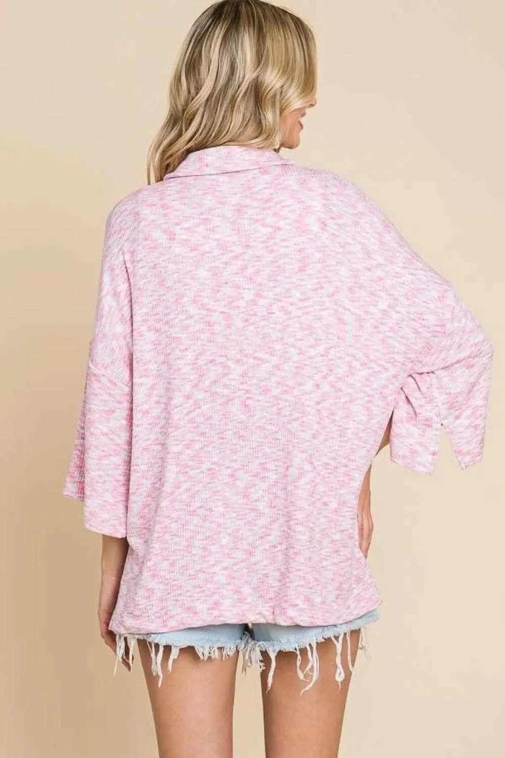Pants Trendsi Red Slit Shirt Women's Casual Button-Up Top - Chic & Drop Shoulder