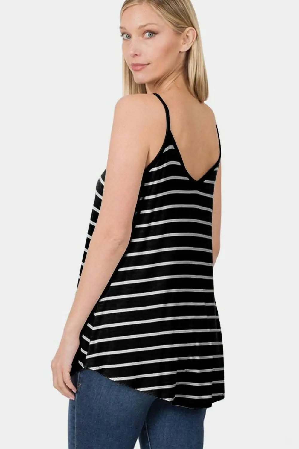 Trendsi Striped Sleeveless V-Neck Top - Casual Chic