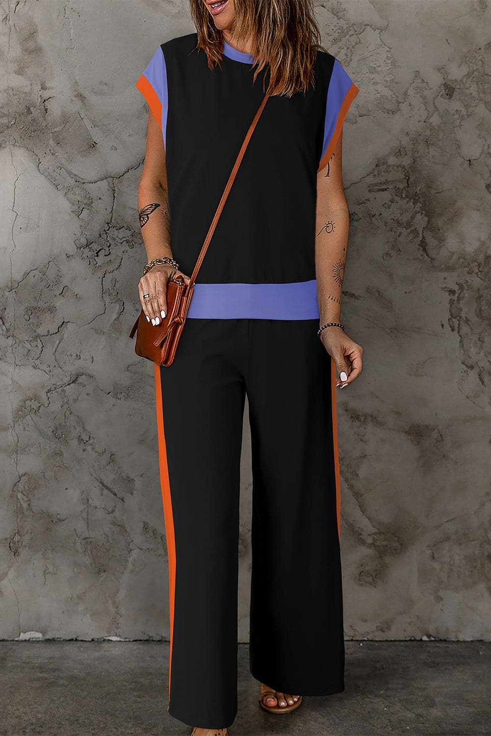 Pants Trendsi Chic Two-Piece Top and Trouser Set
