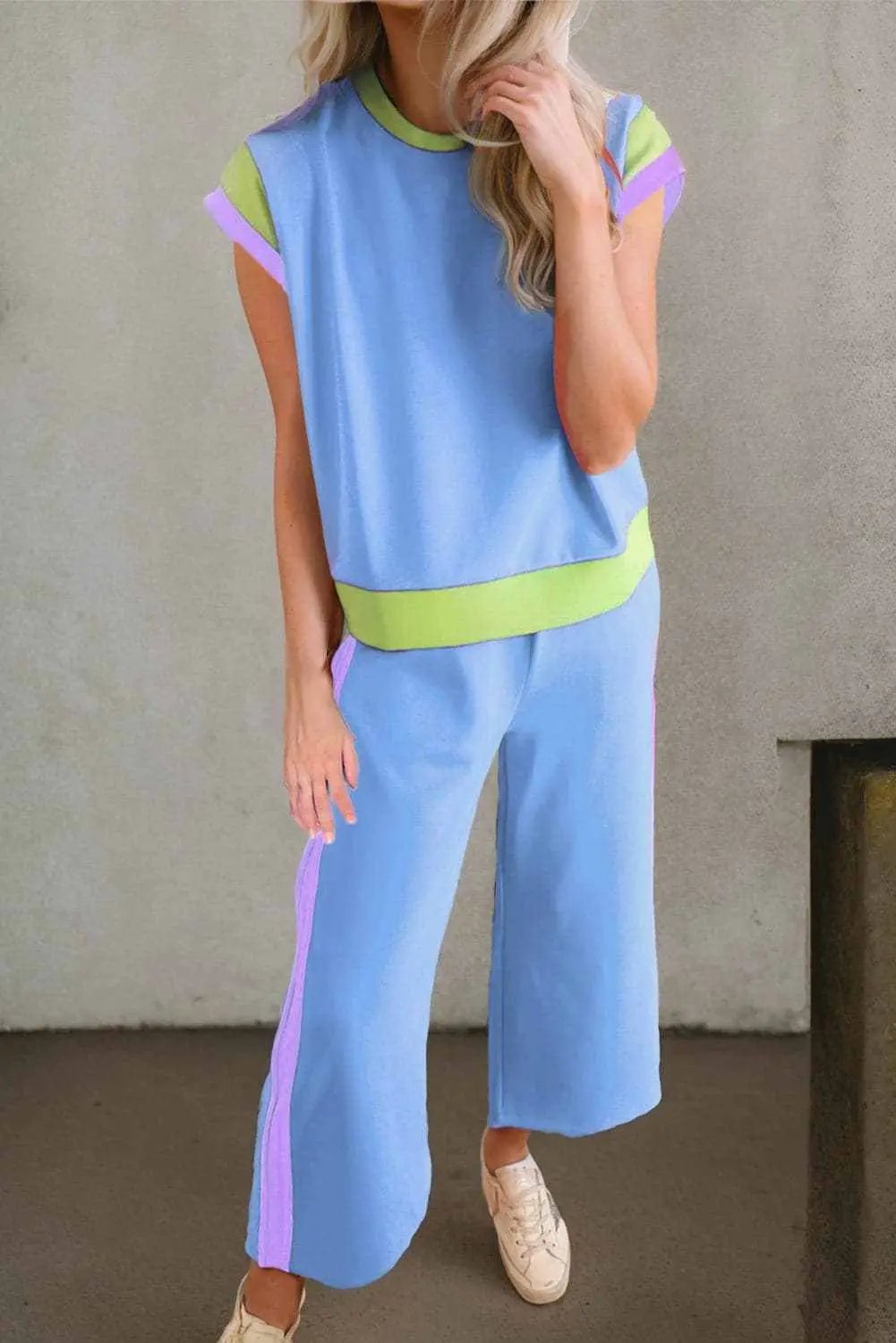 Pants Trendsi Chic Two-Piece Top and Trouser Set