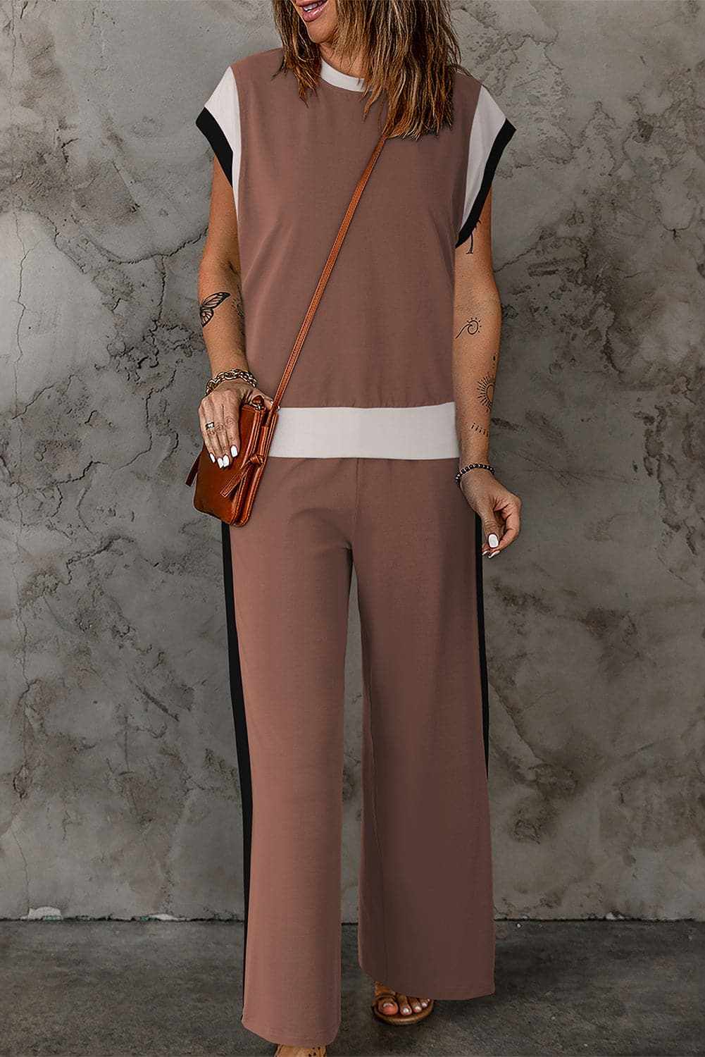 Pants Trendsi Chic Two-Piece Top and Trouser Set