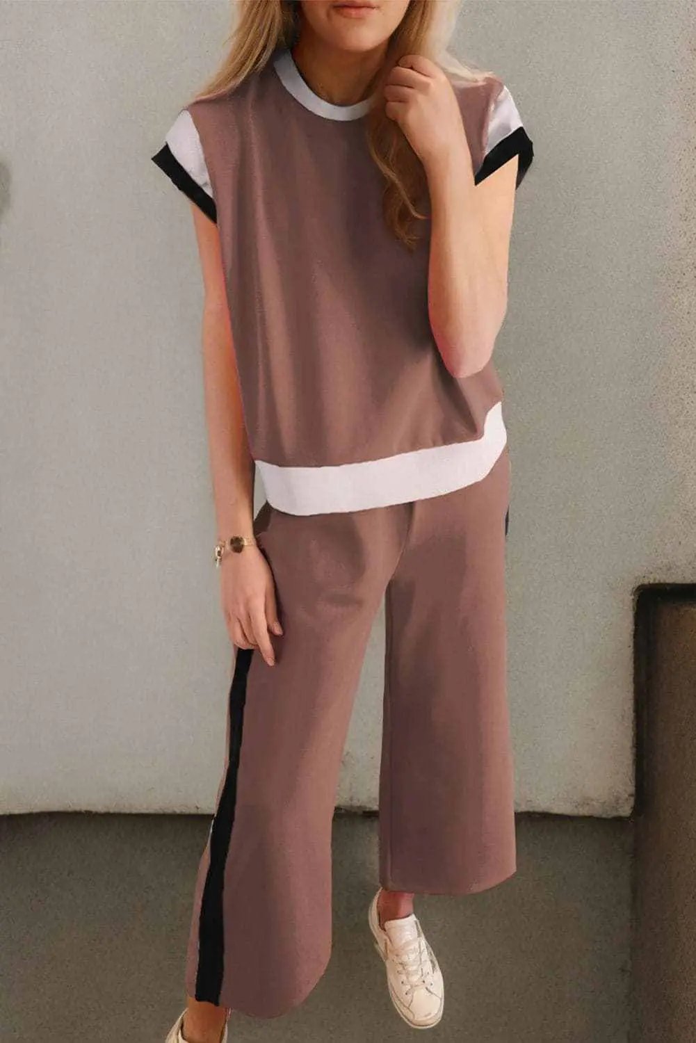 Pants Trendsi Chic Two-Piece Top and Trouser Set