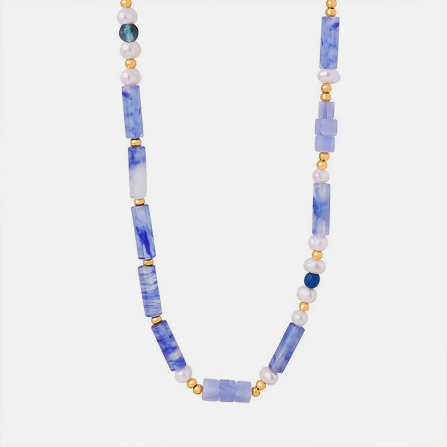 Trendsi Blue Chalcedony Pendant Necklace