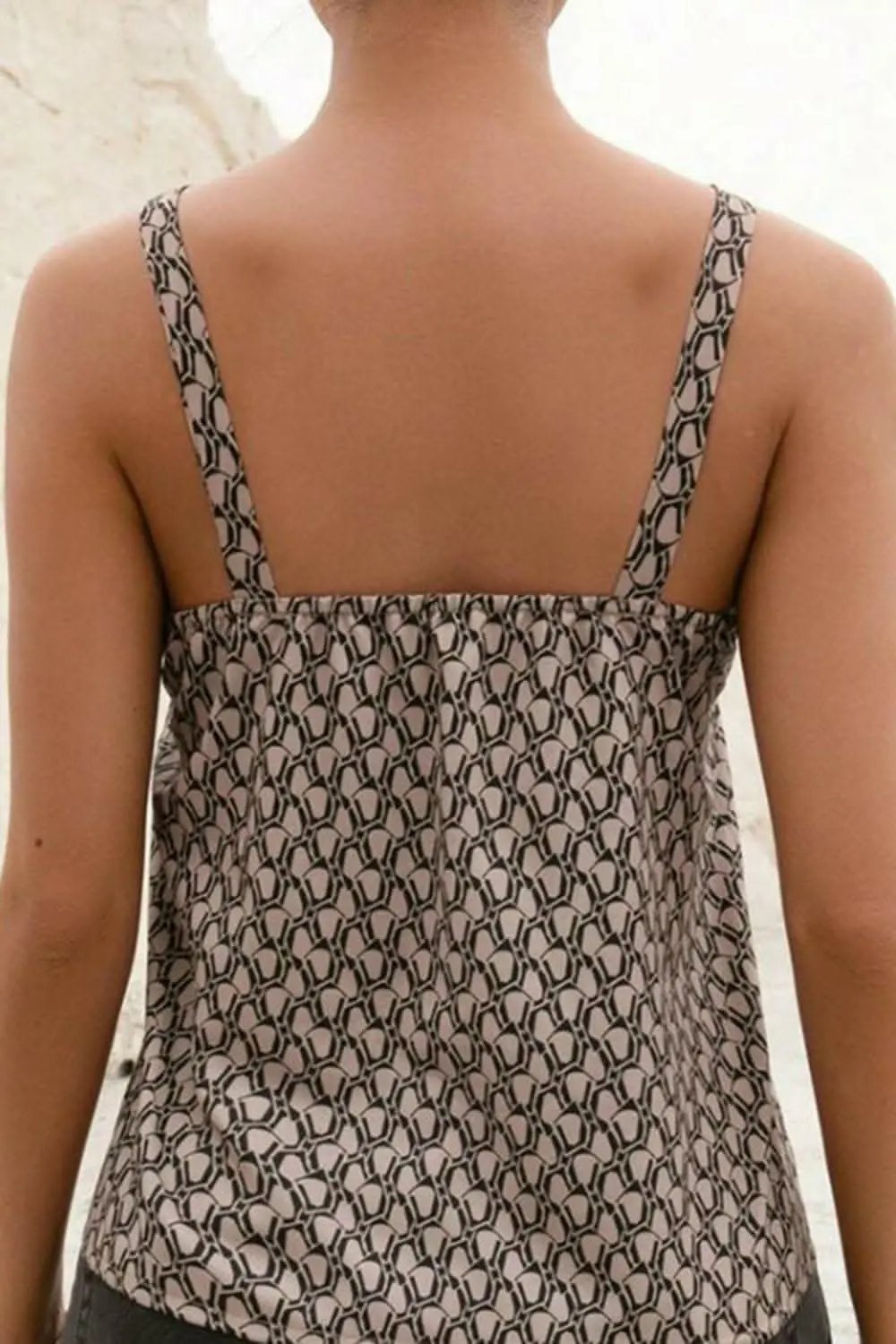 Trendsi Tank Top Buckle Detail Camel