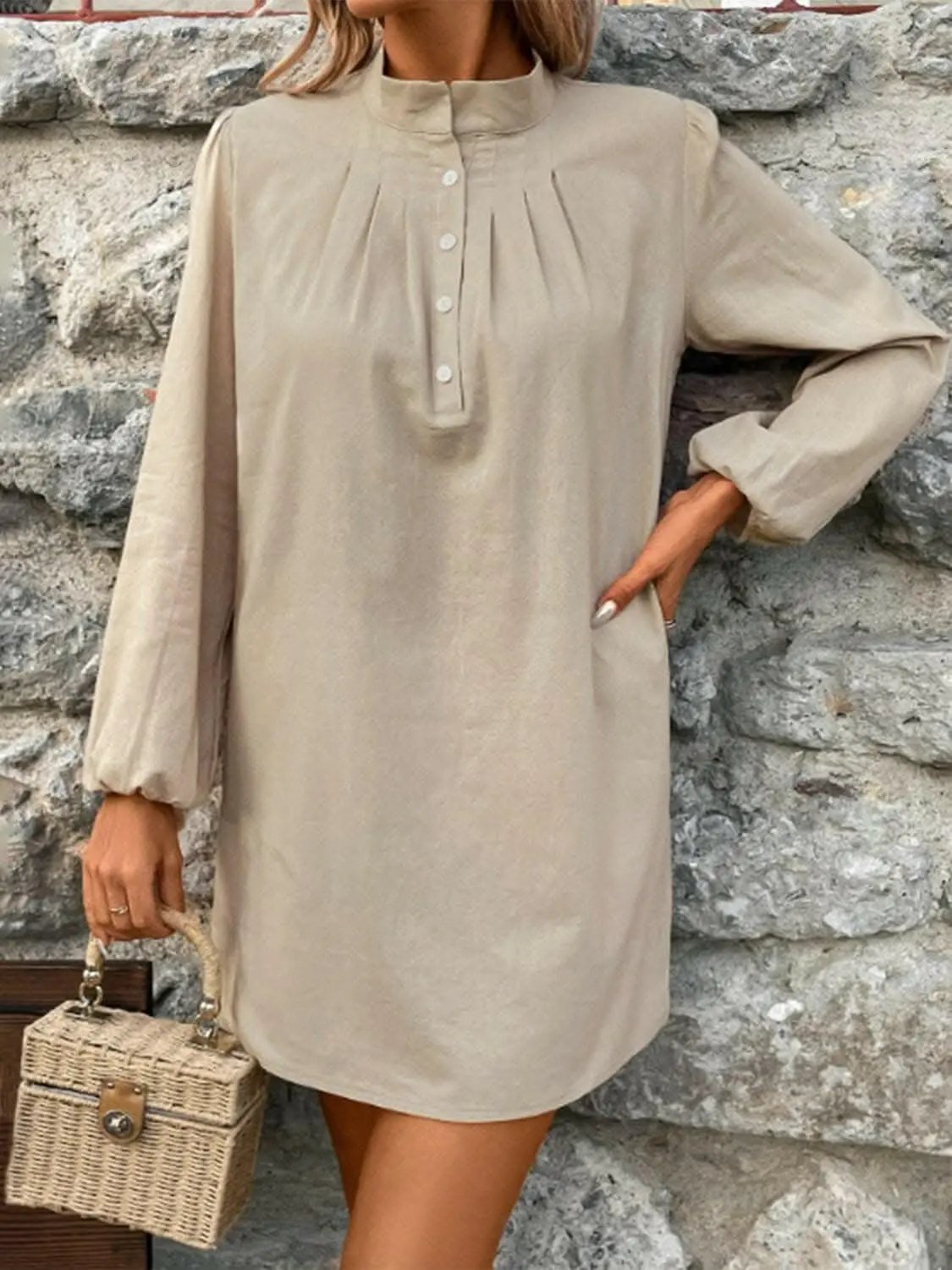 Dresses Trendsi Cotton Mini Dress Women's Chic Sheer Detail Fashion Dress