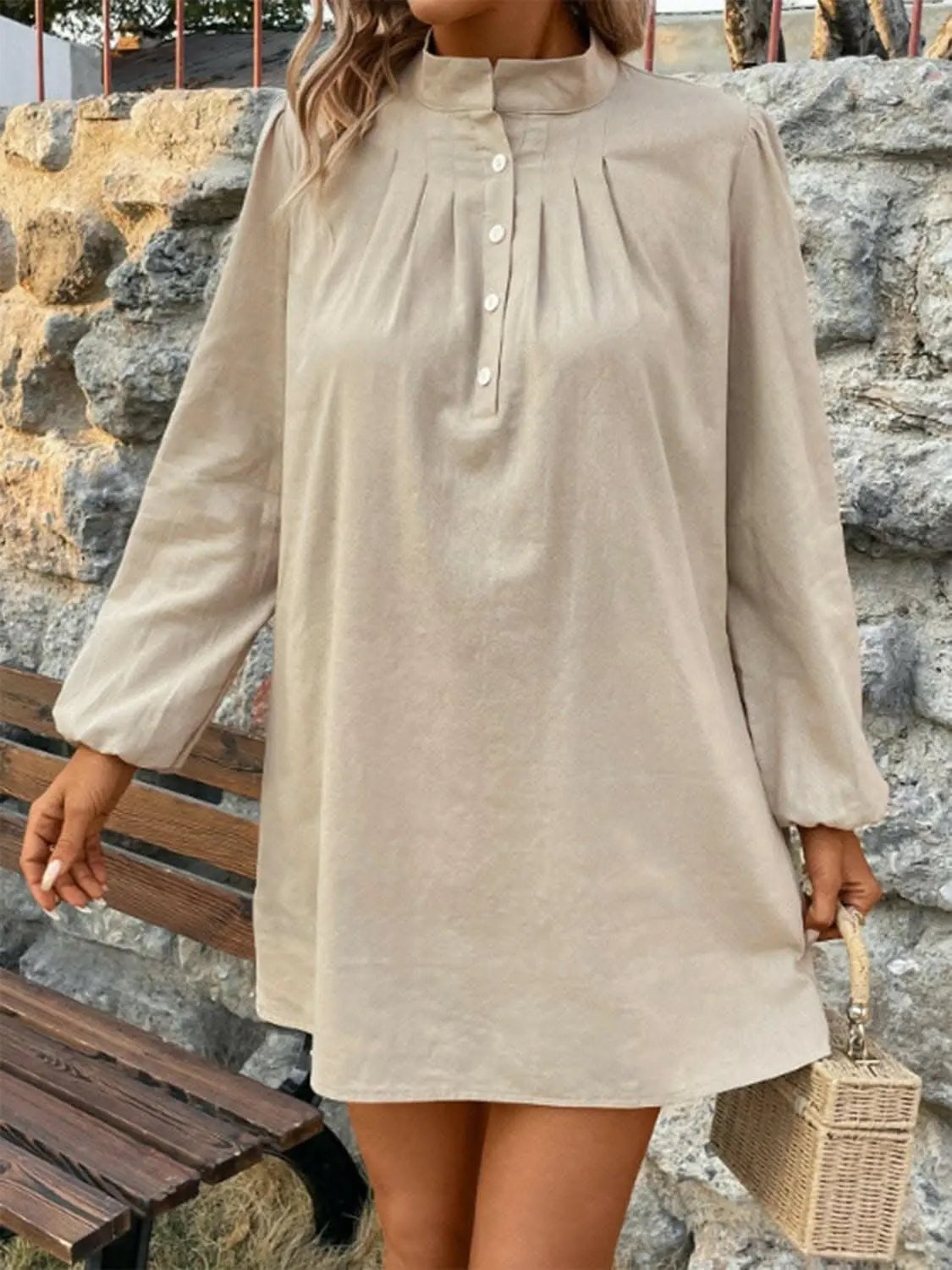 Dresses Trendsi Cotton Mini Dress Women's Chic Sheer Detail Fashion Dress