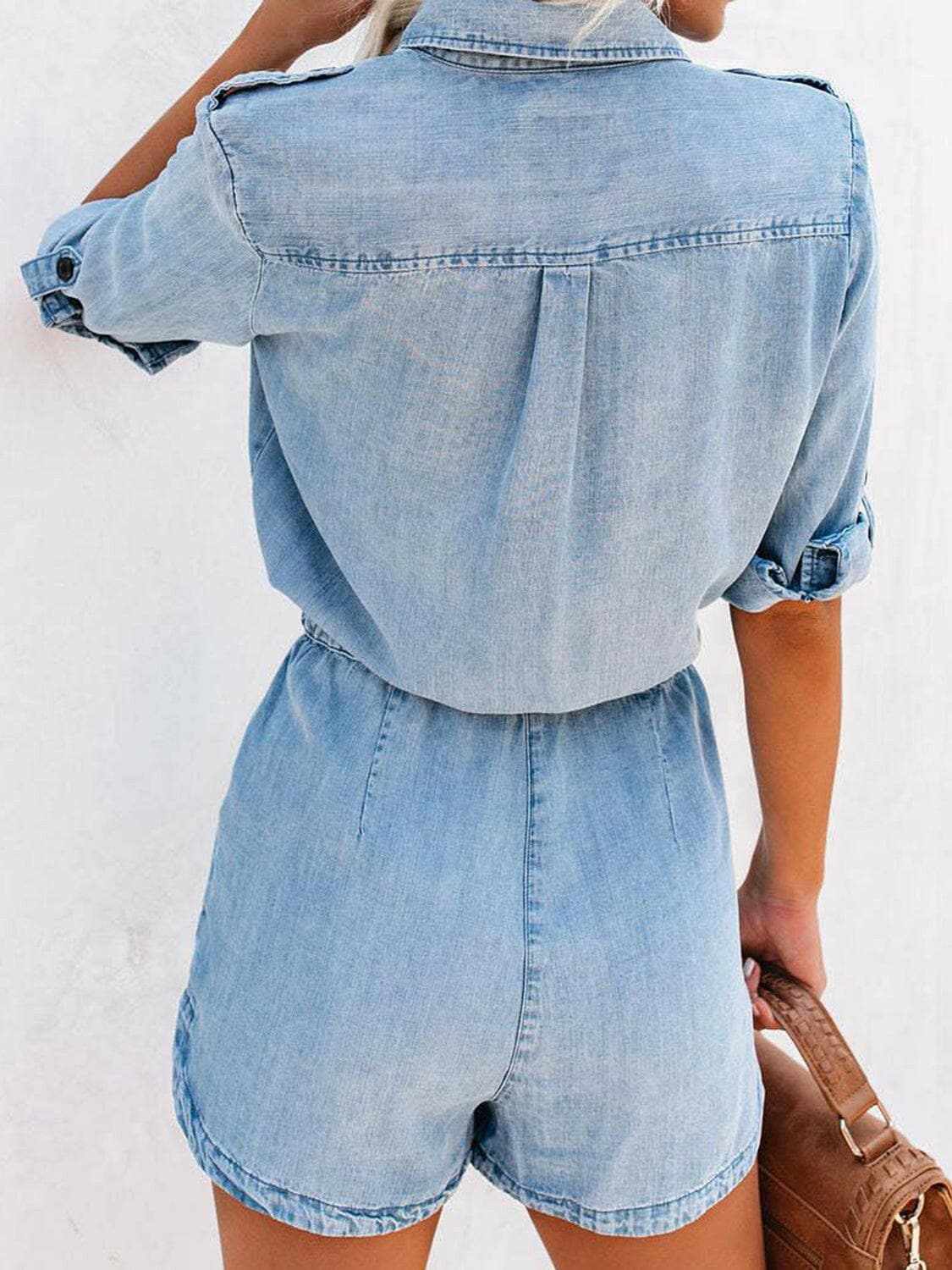 Accessories Trendsi just arrived - Chic denim drawstring romper