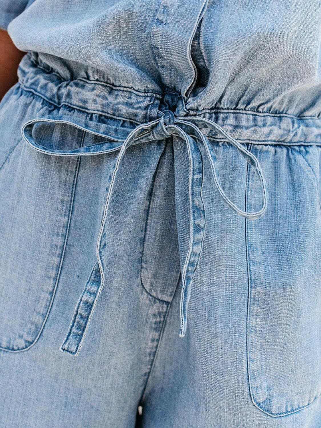 Accessories Trendsi just arrived - Chic denim drawstring romper