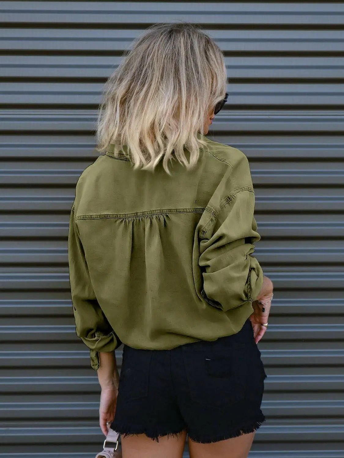 Trendsi Denim Top with Pockets - Chic Casual Style