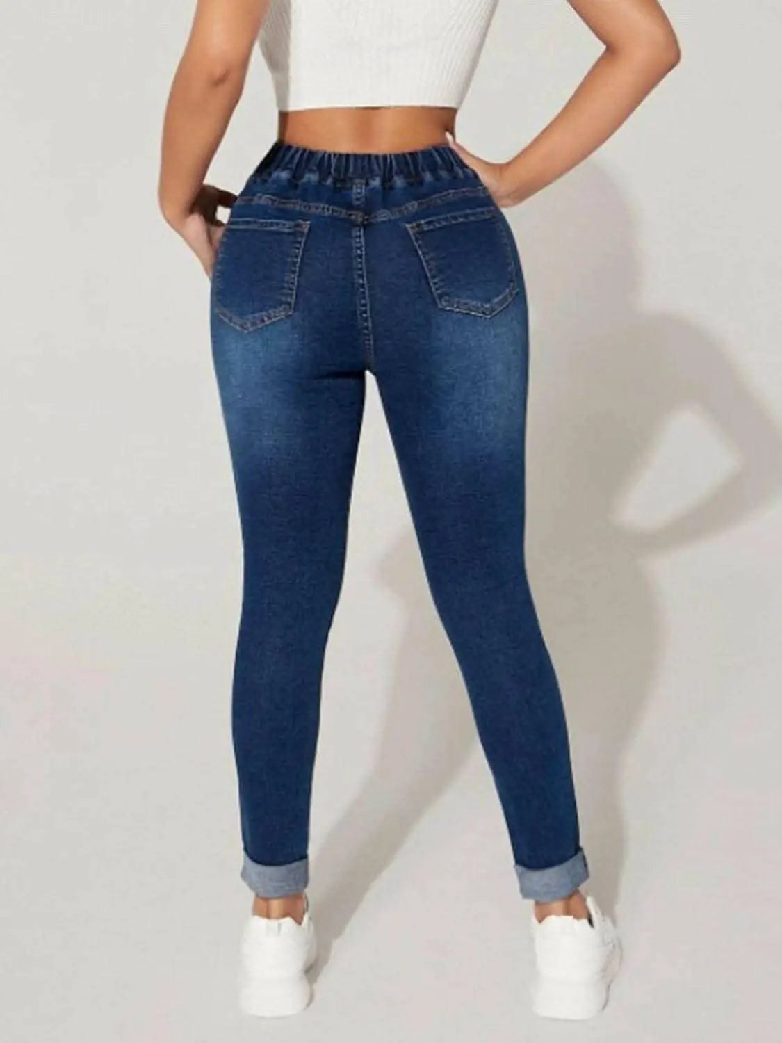 Trendsi Cropped Drawstring Jeans - Chic Women's Casual Denim