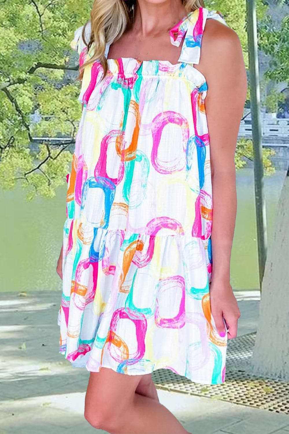 Trendsi Floral Mini Dress With Sheer Details — Party Ready