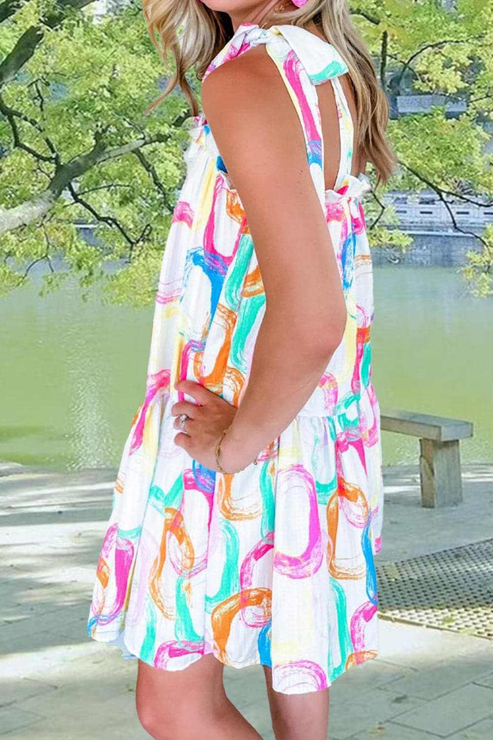 Trendsi Floral Mini Dress With Sheer Details — Party Ready