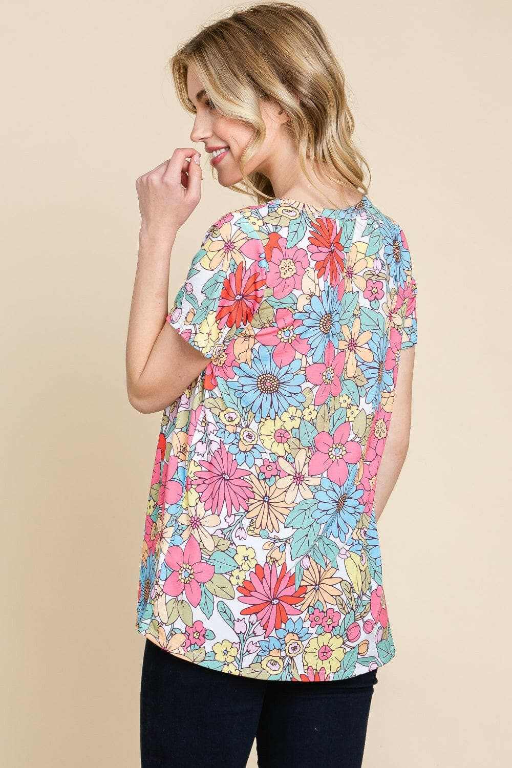 T-Shirts Trendsi Chic floral tee by bombom - soft fabric