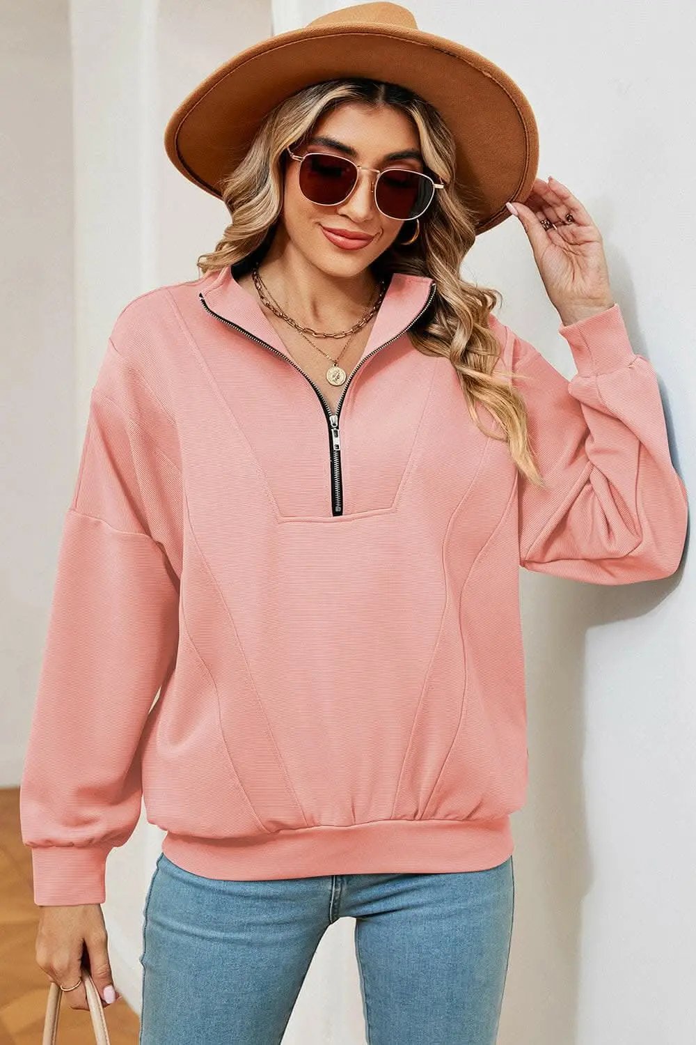 Half-Zip Sweatshirt Women's — Casual Comfort Pullover