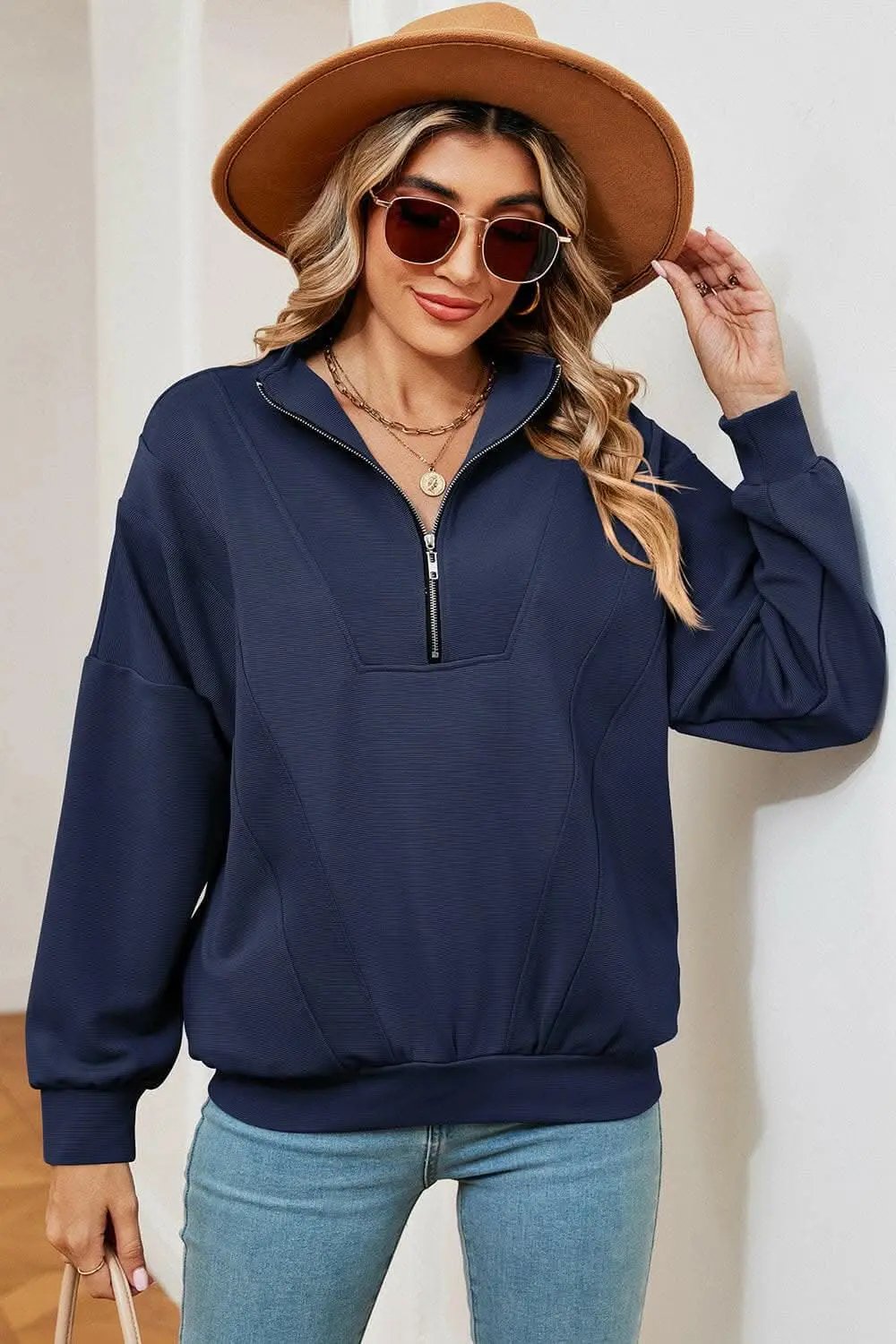 Half-Zip Sweatshirt Women's — Casual Comfort Pullover
