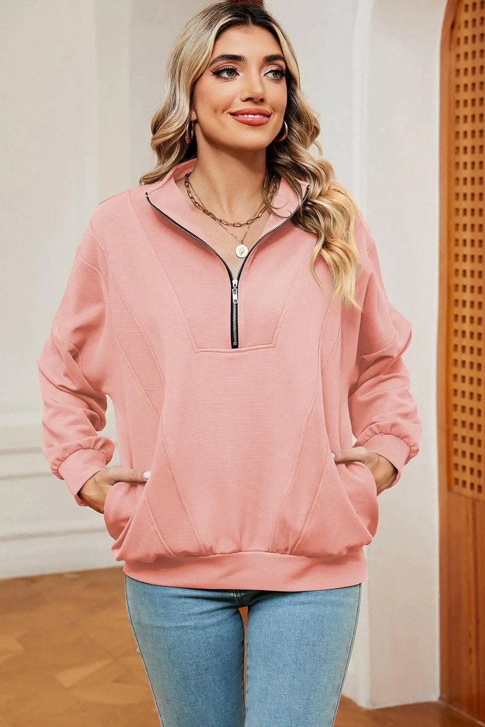 Half-Zip Sweatshirt Women's — Casual Comfort Pullover