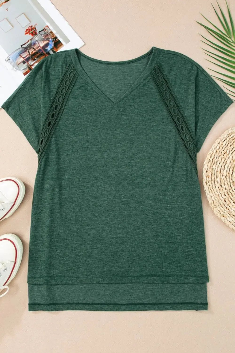 T-Shirts Trendsi Chic heathered v-neck tee