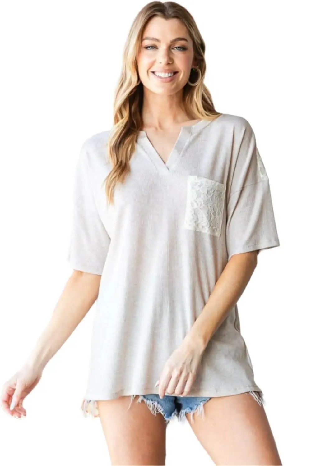 Accessories Trendsi Chic lace drop shoulder top by Heimish