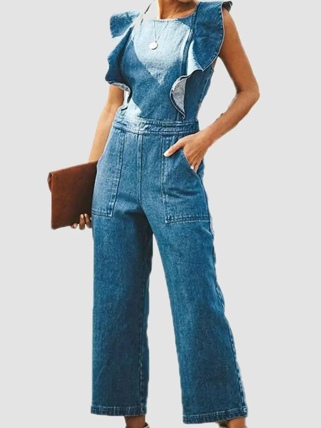 T-Shirts Trendsi just arrived - Chic open back denim jumpsuit