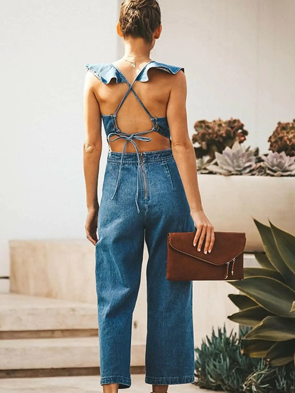 T-Shirts Trendsi just arrived - Chic open back denim jumpsuit