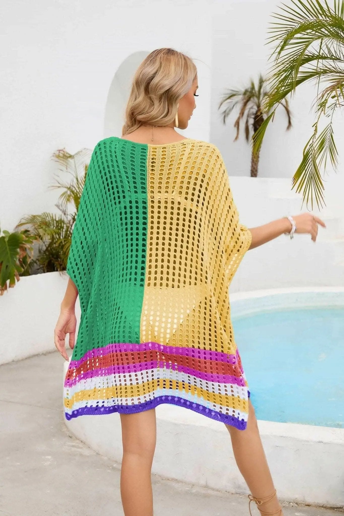 T-Shirts Trendsi swimwear - Chic openwork scoop neck cover-up