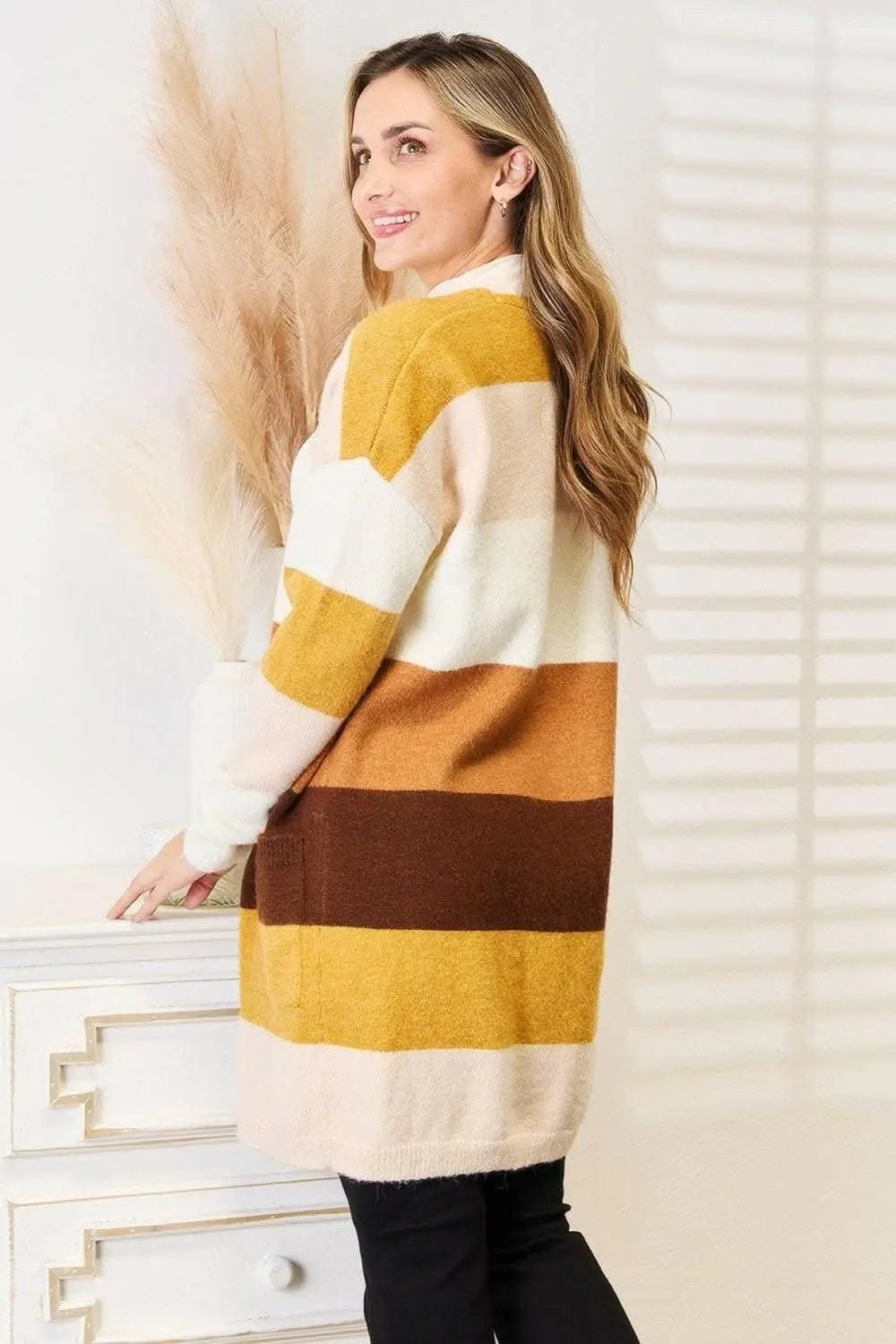 Oversized Cardigan | Trendsi Color-Block Knit