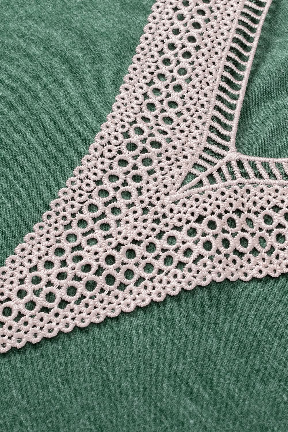 Love Salve Plus Size Lace Blouse Green Embroidered — Summer Casual