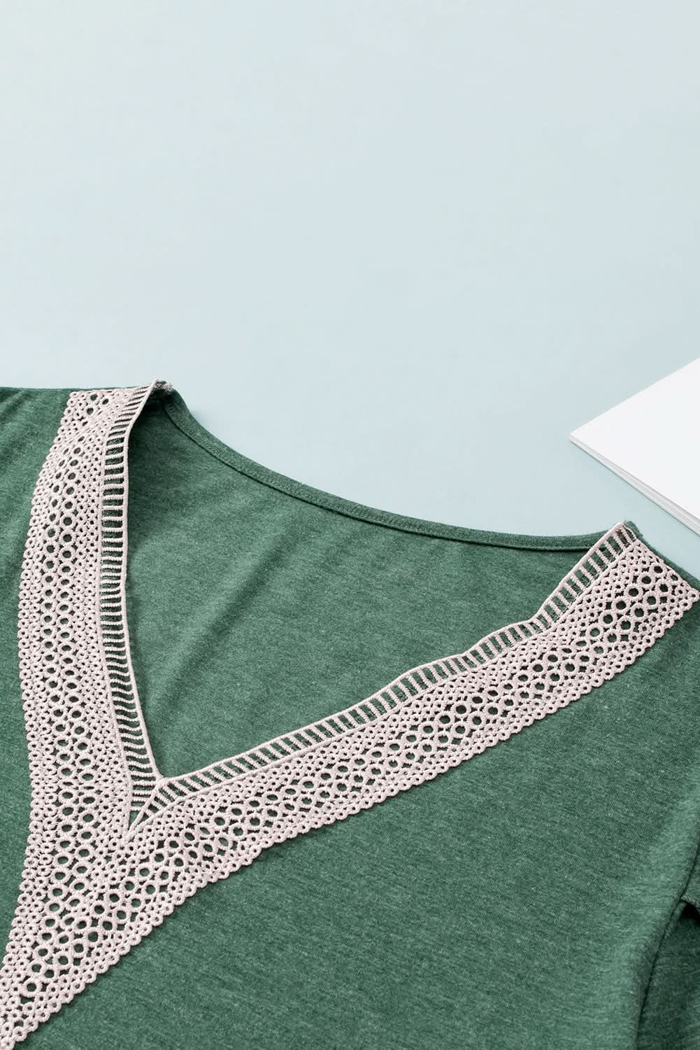 Love Salve Plus Size Lace Blouse Green Embroidered — Summer Casual