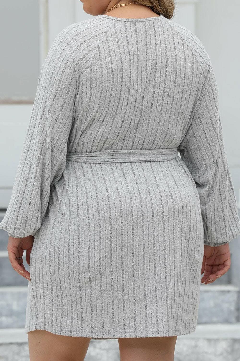 Sweaters Trendsi Ribbed Sweater Dress Plus Size Women's Chic Knit Dress Comfortable Fit