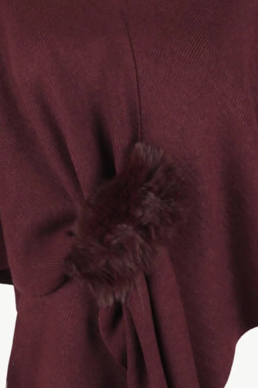 Ponchos Trendsi Chic poncho with pom-pom trim