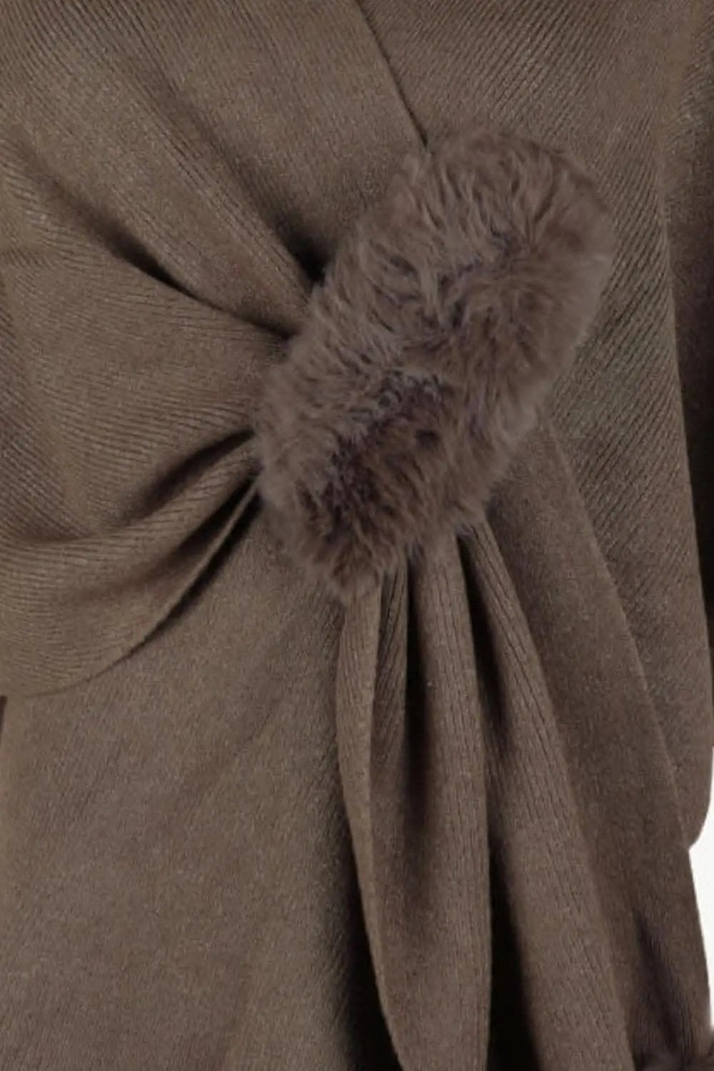 Ponchos Trendsi Chic poncho with pom-pom trim