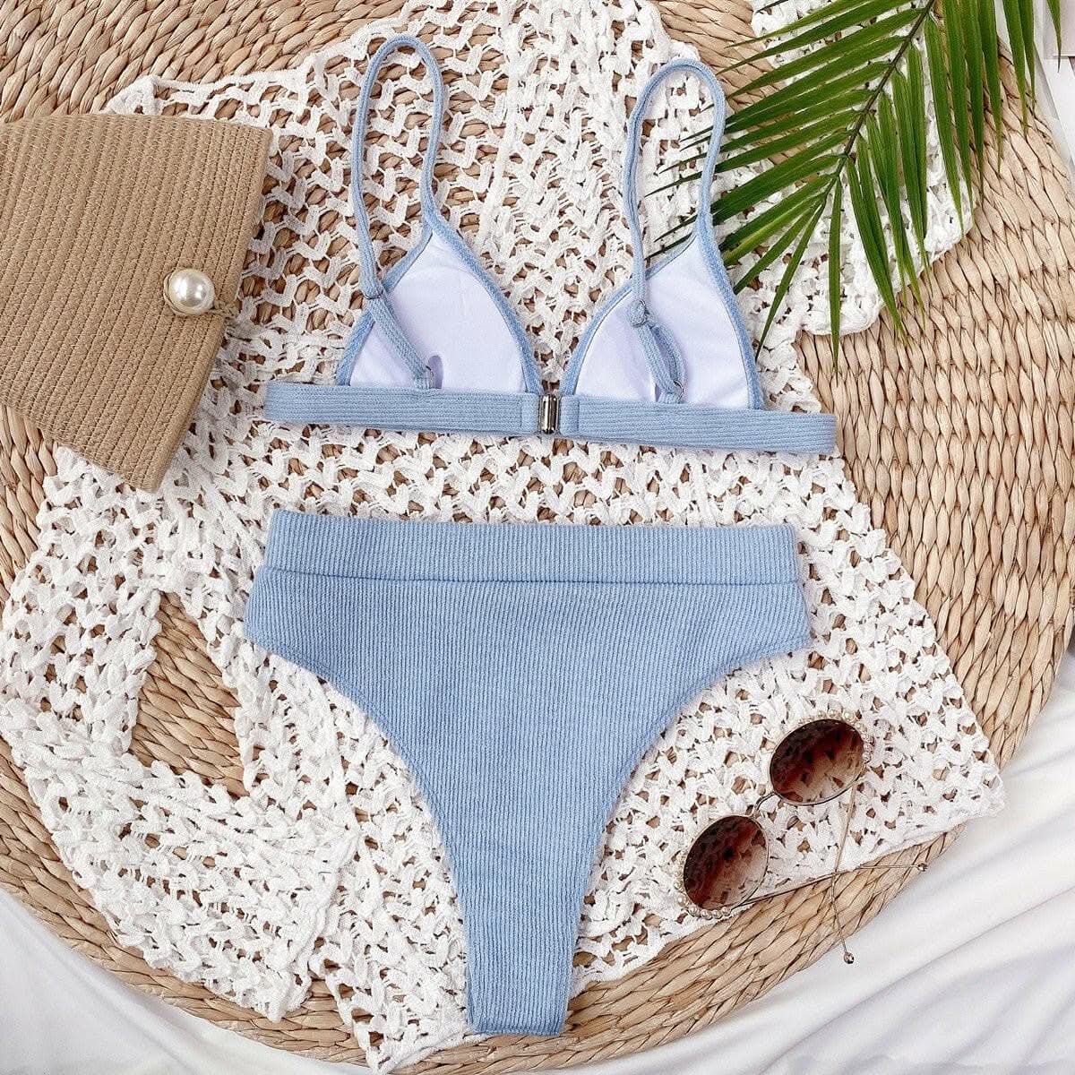 T-Shirts Trendsi swimwear - Chic ribbed bikini set with padding