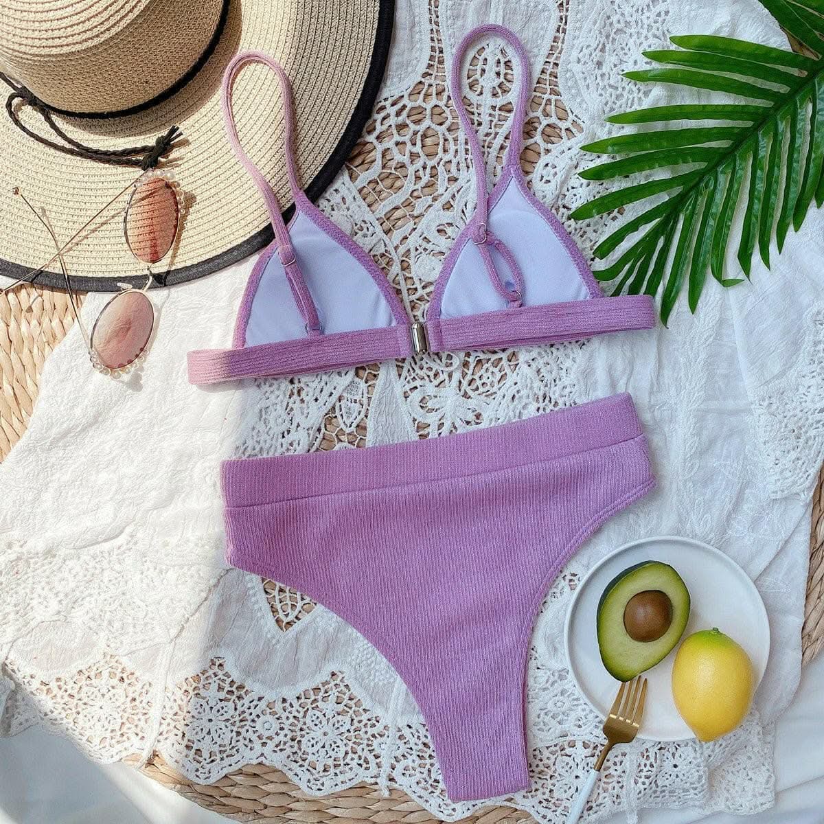 T-Shirts Trendsi swimwear - Chic ribbed bikini set with padding