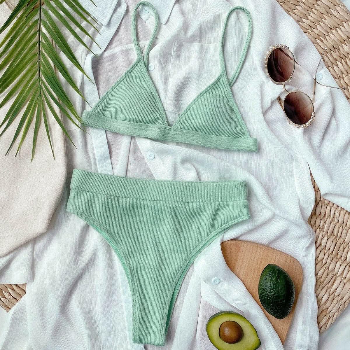 T-Shirts Trendsi swimwear - Chic ribbed bikini set with padding